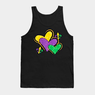 Mardi Gras Hearts Cute Outfit Women Girls Kids Toddler Tank Top